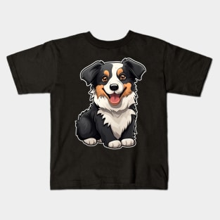 Cute Border Collie Dogs Funny Border Collie Kids T-Shirt